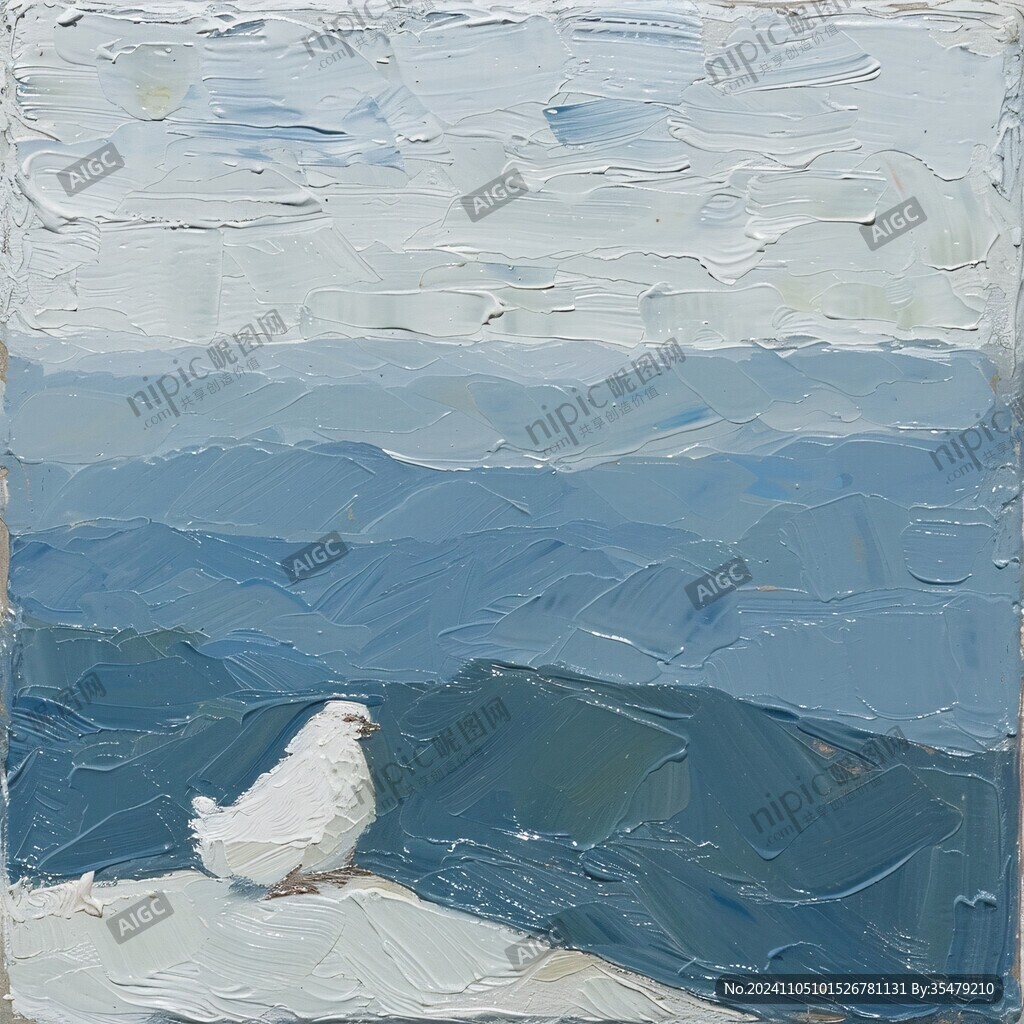 海鸥油画