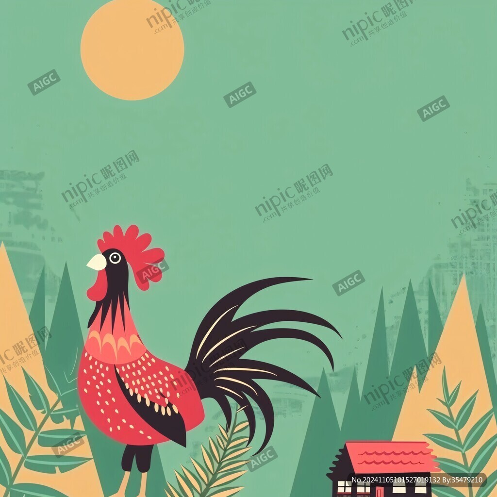 扁平风鸡插画