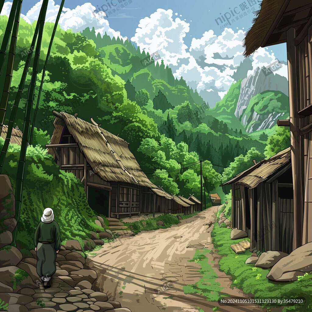 山村插画