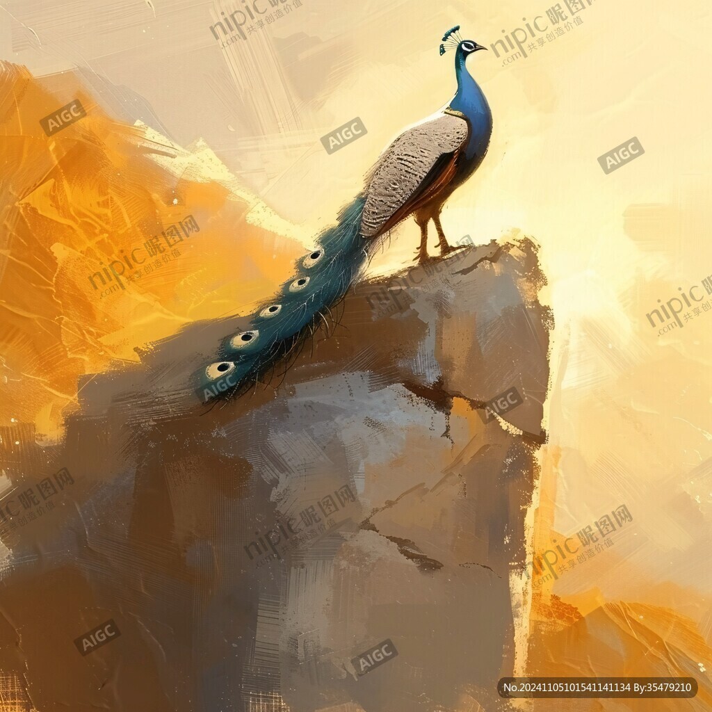 悬崖上的孔雀