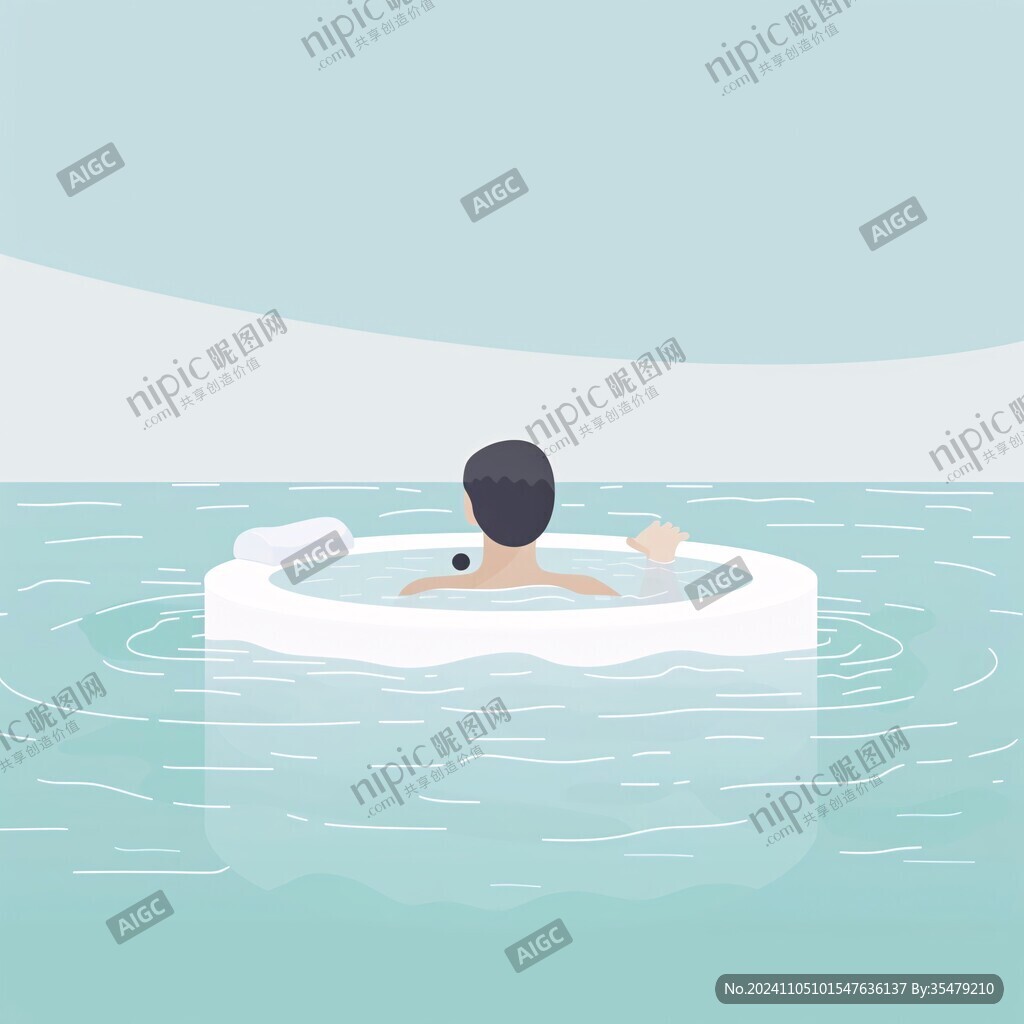 正在游泳的人
