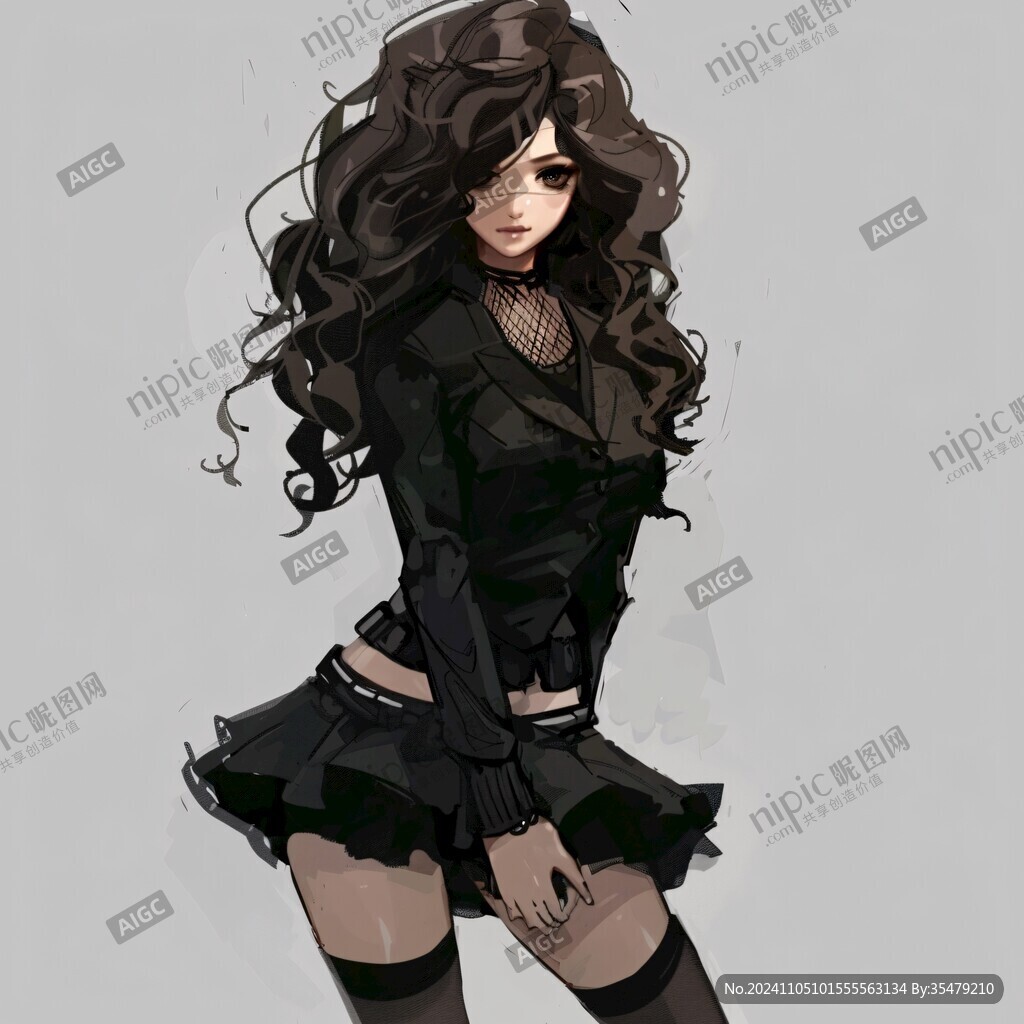 高精女孩原画稿