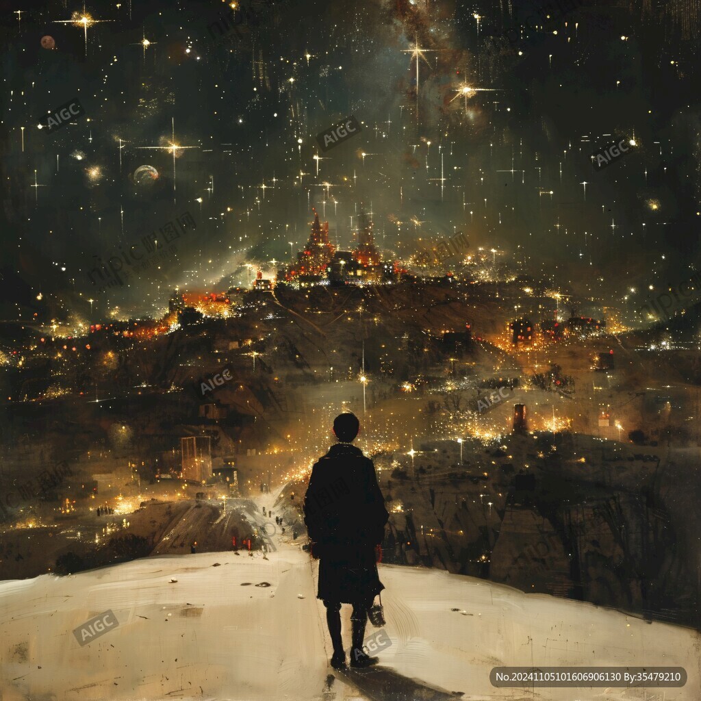 星辰大海男孩背影