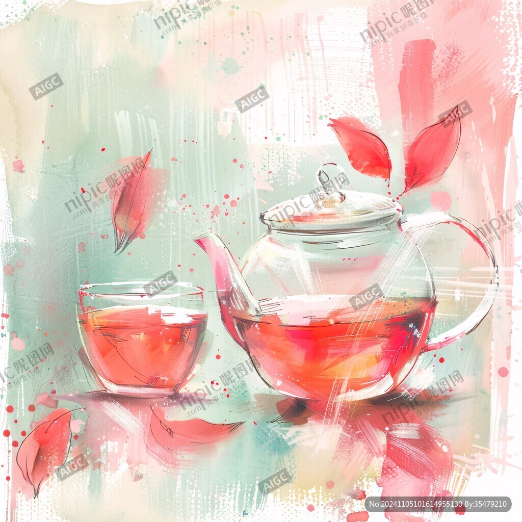 红茶插画