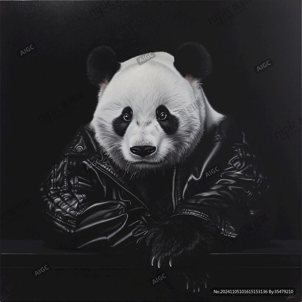 逼真熊猫画