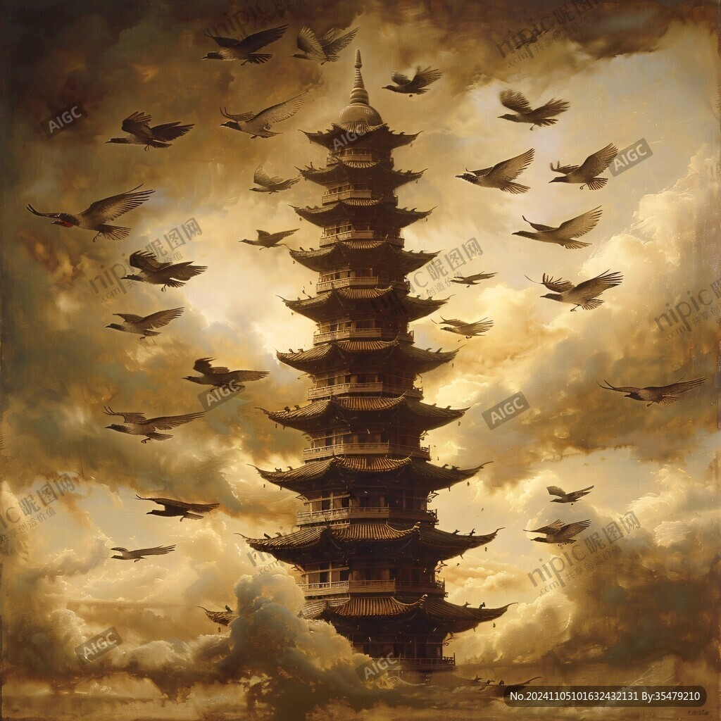 飞英塔插画