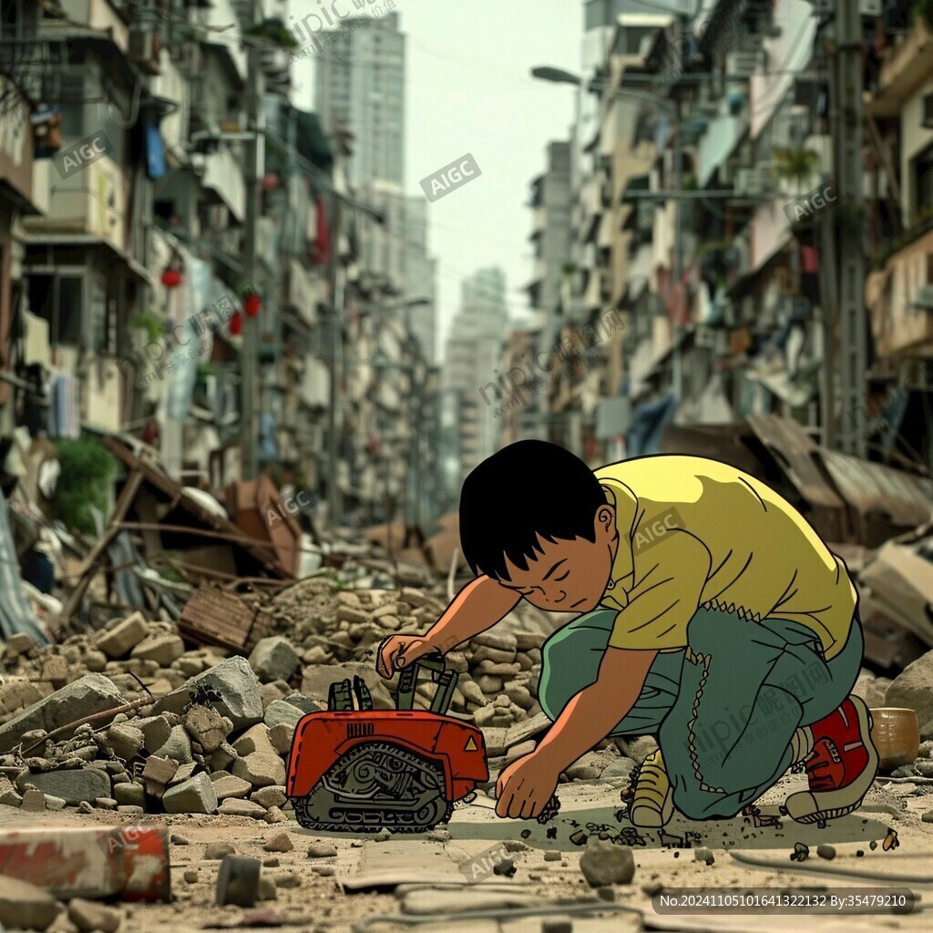 地震插画