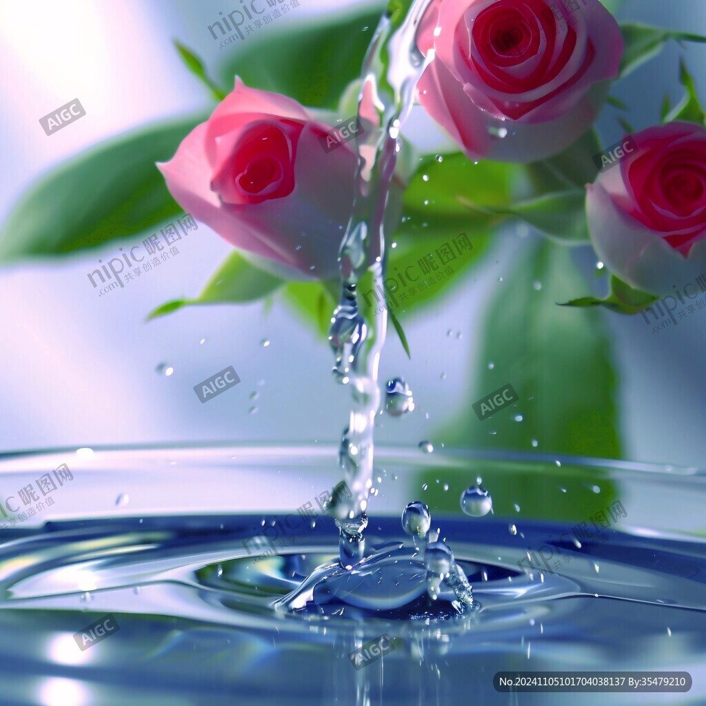 水珠玫瑰花
