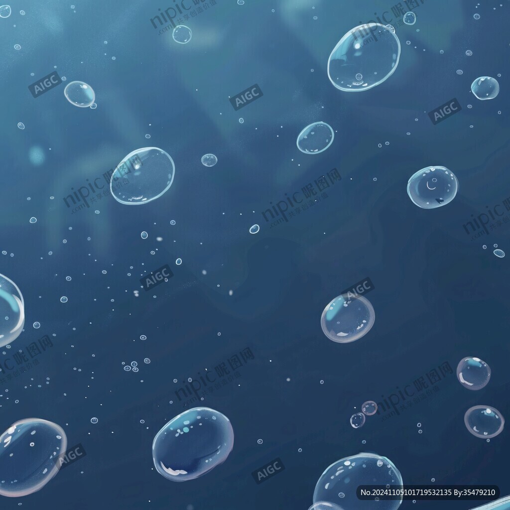 蓝色水泡高清背景图