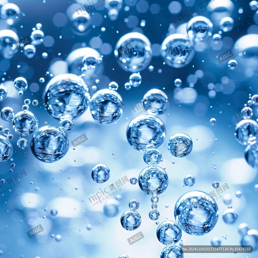 蓝色水泡高清背景图