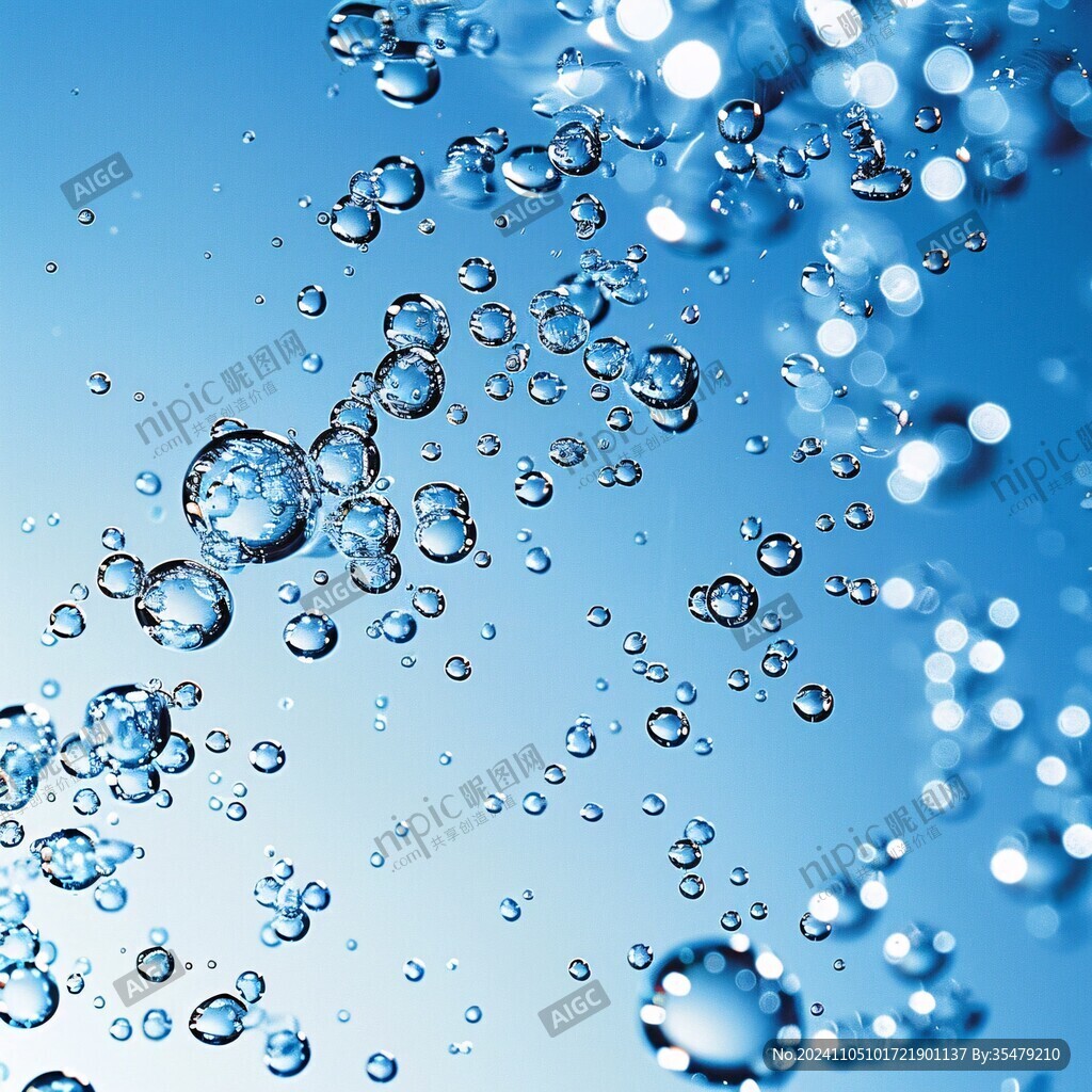 蓝色水泡高清背景图