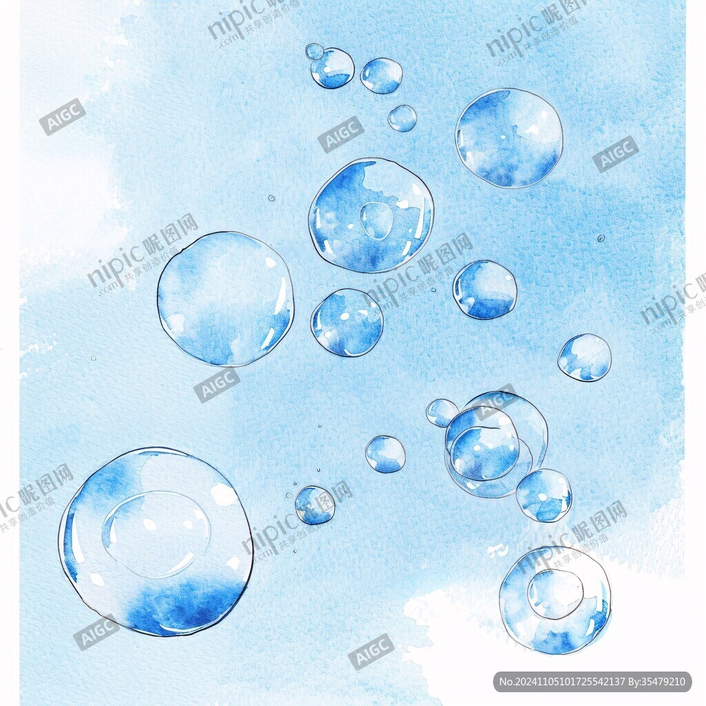 水珠手绘插画