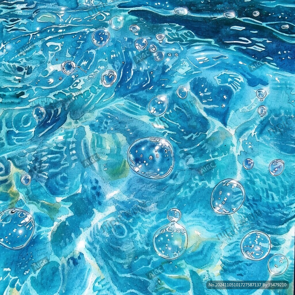 蓝色水纹活力幻彩时尚