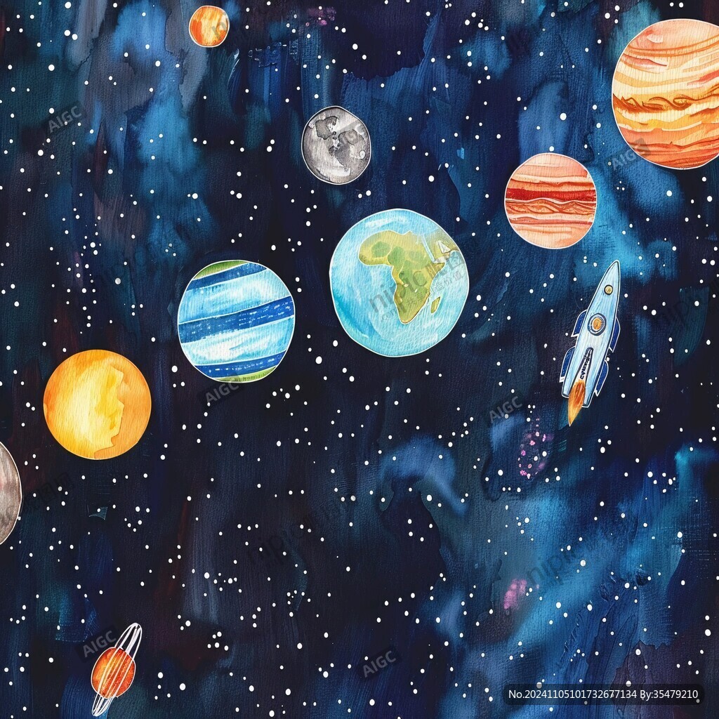 宇宙手绘插画