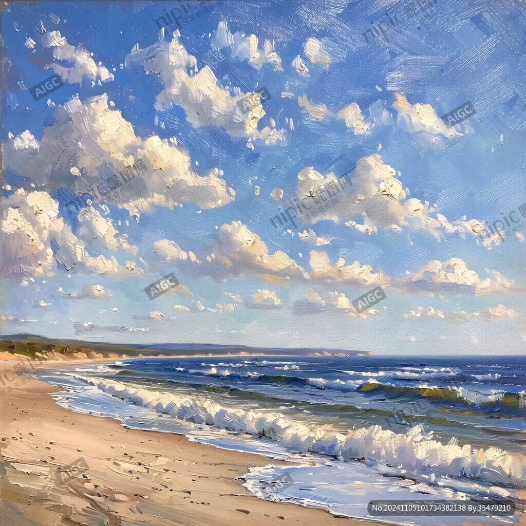 海天一色油画