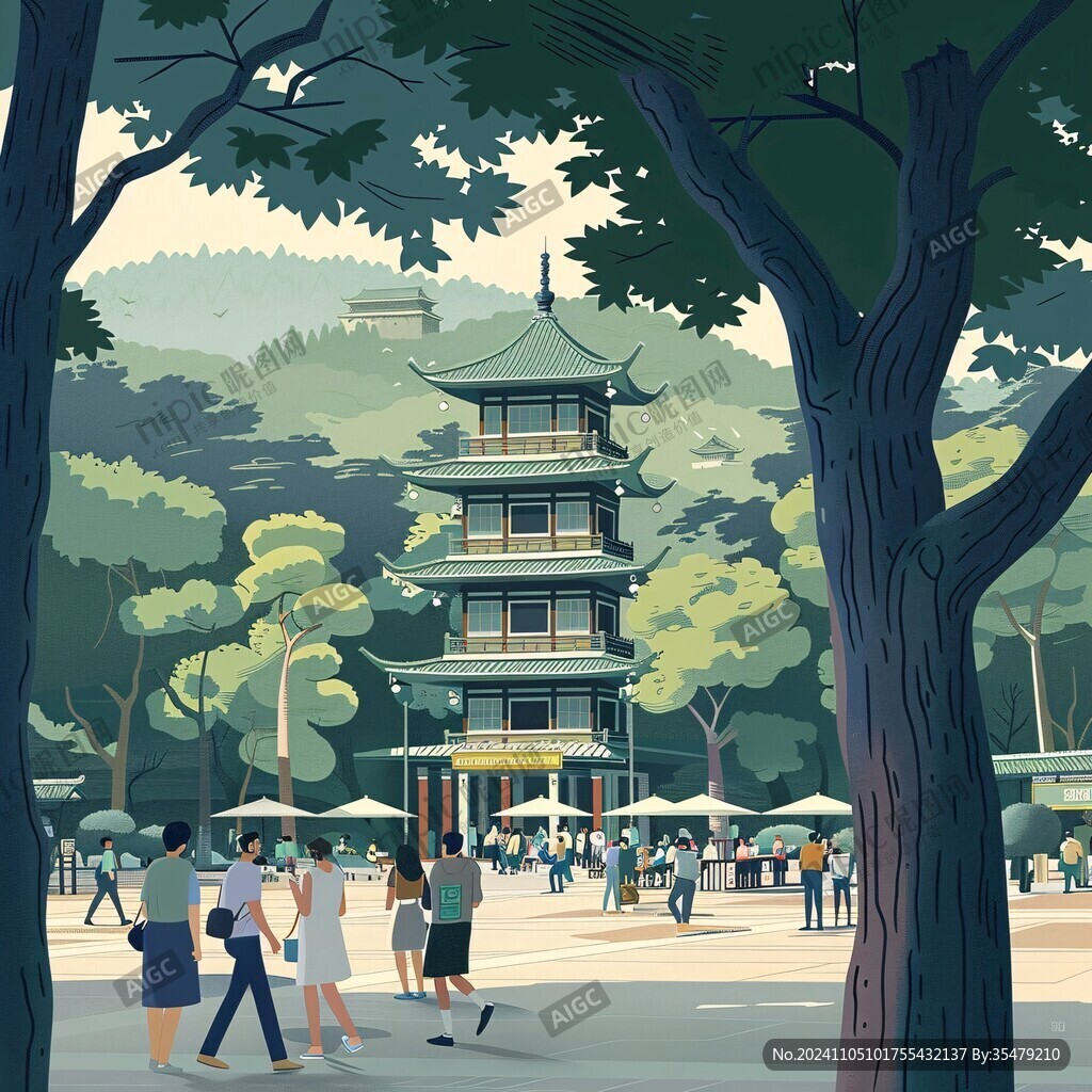 人民公园插画