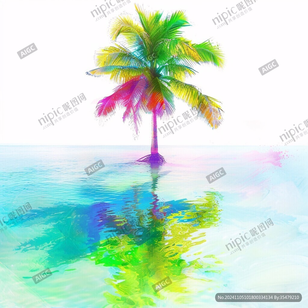 艺术沙滩椰树