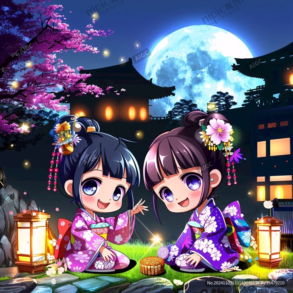 花好月圆贺图