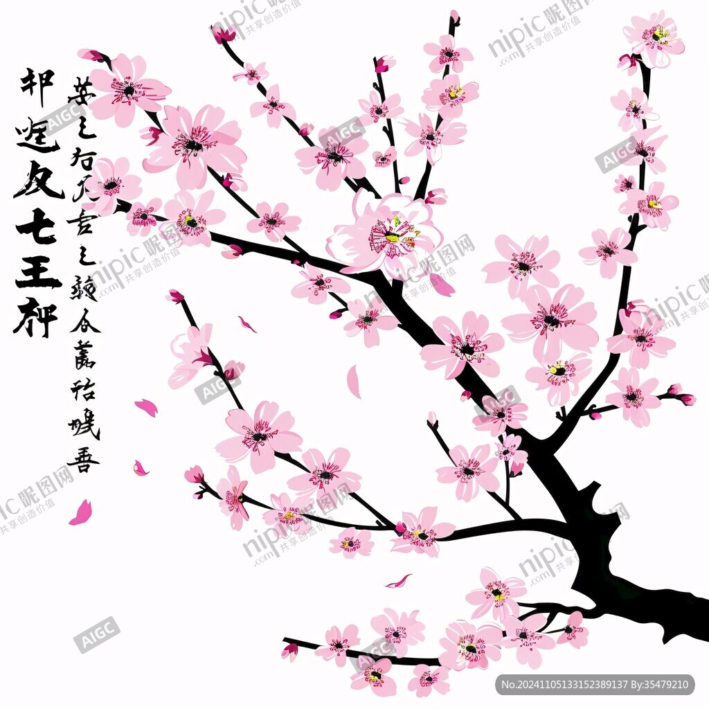 桃花手绘图