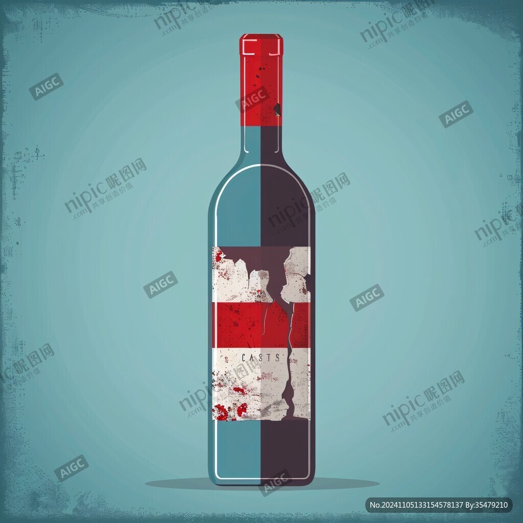 红酒插画设计