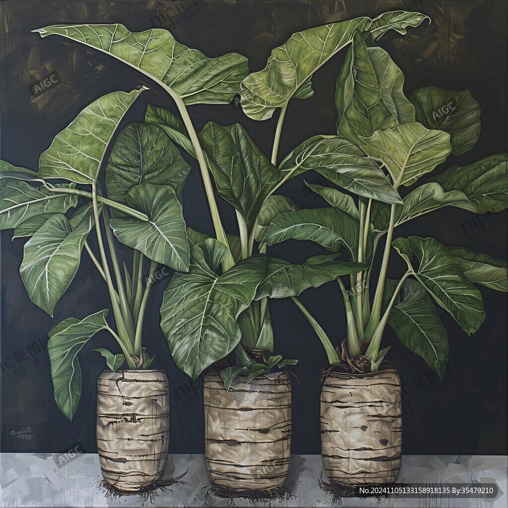 龟背竹饰画