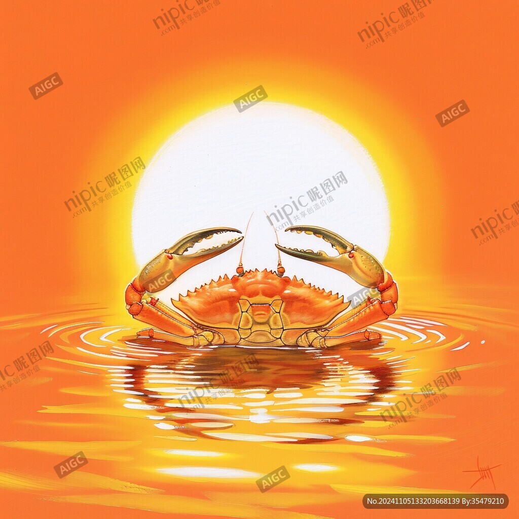 河蟹插画
