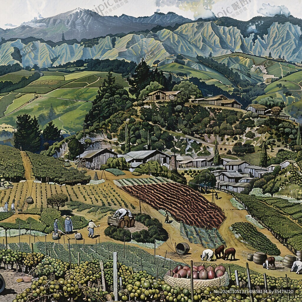山下农场手绘