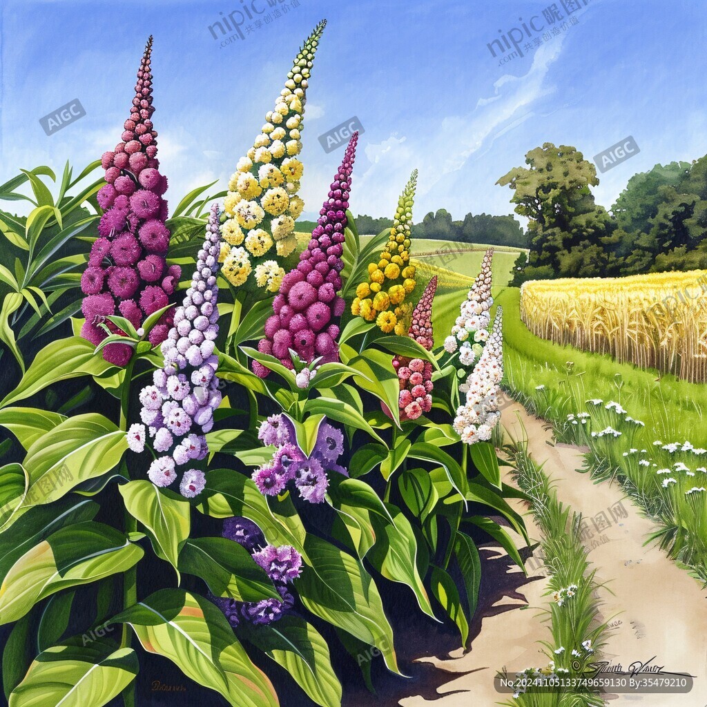 田园植物油画