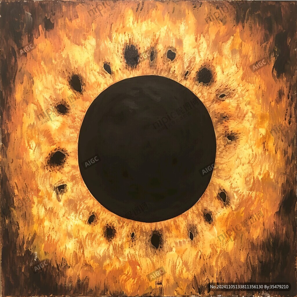 太阳油画