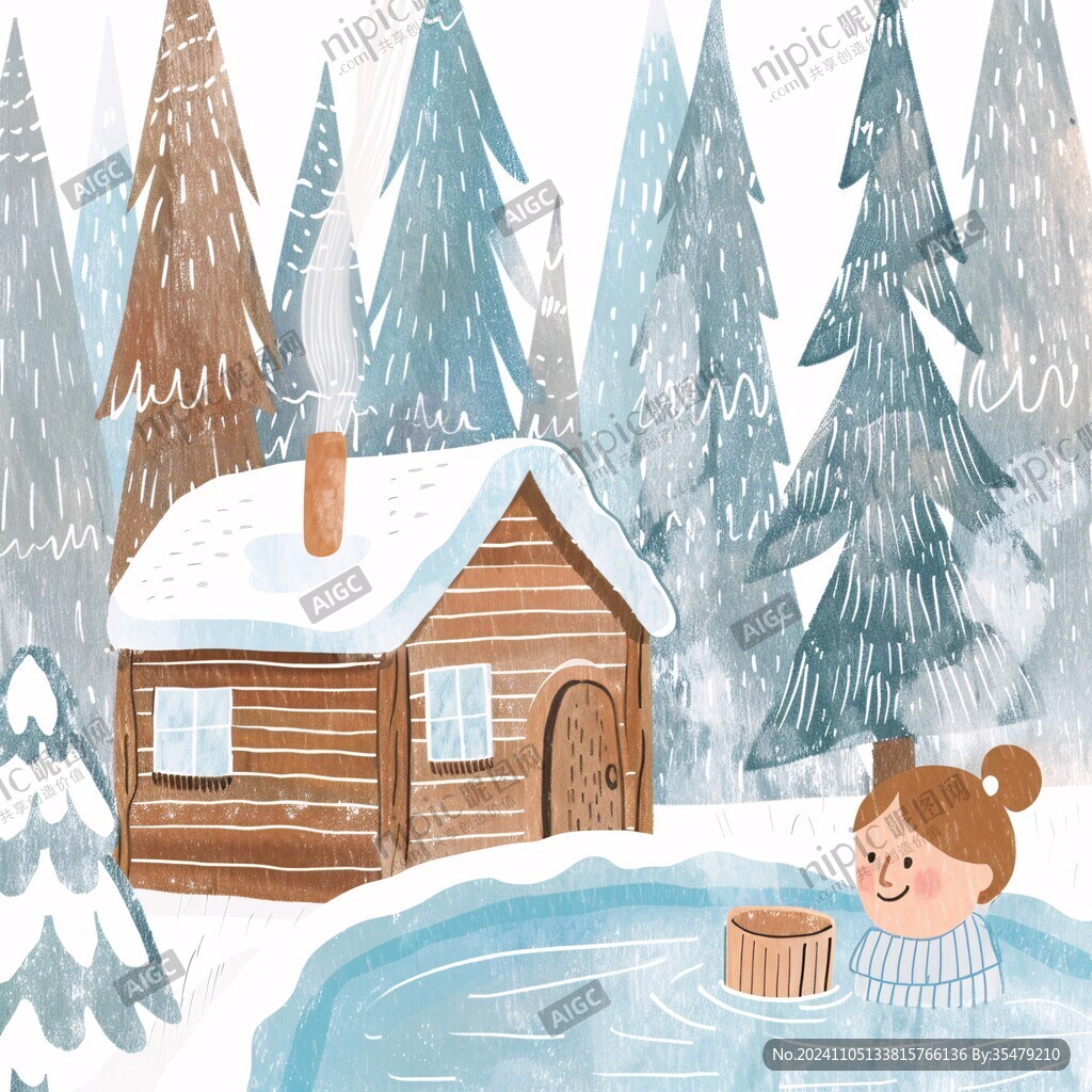 大雪儿童插画