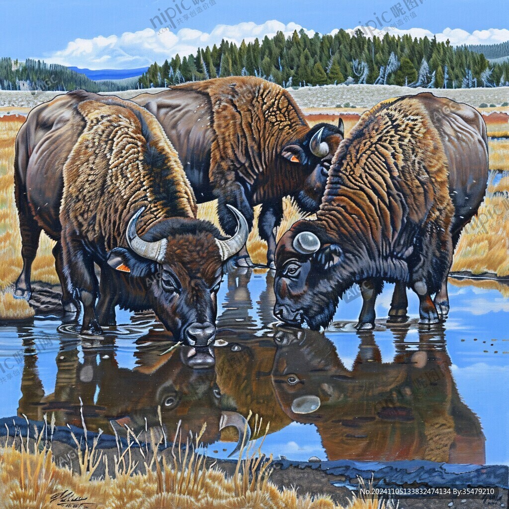 野生动物油画