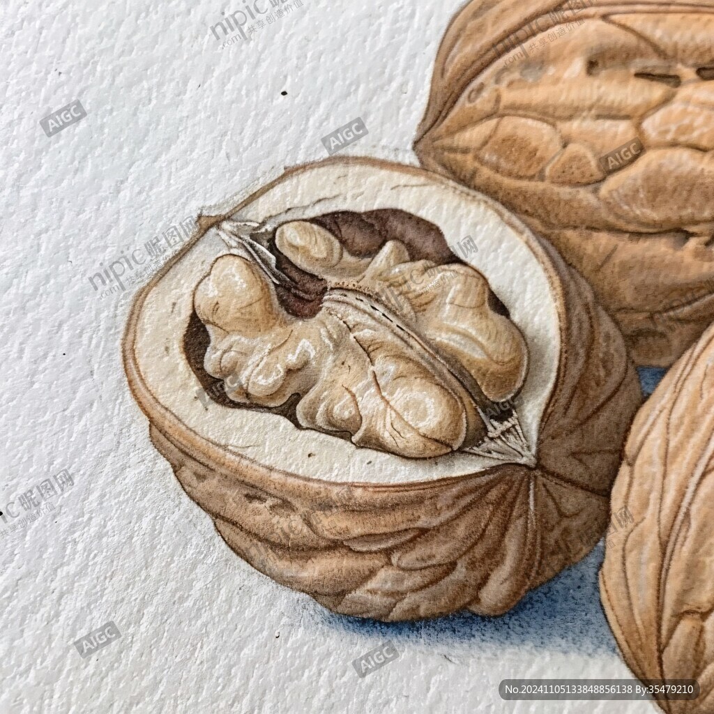 核桃工笔画