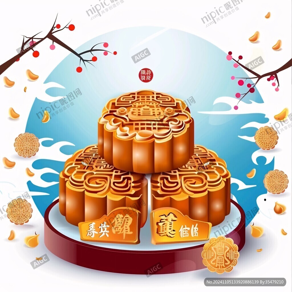 中秋月饼插画