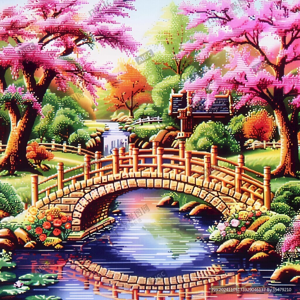 石桥风景画