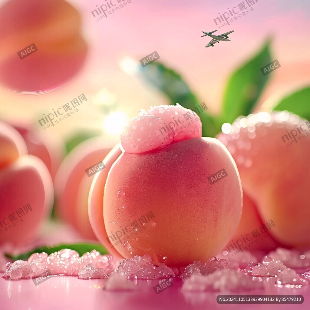 创意水蜜桃插画