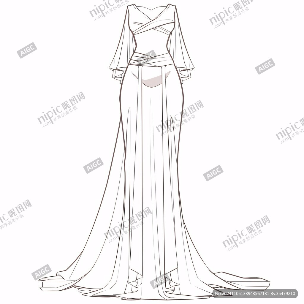 礼服线稿