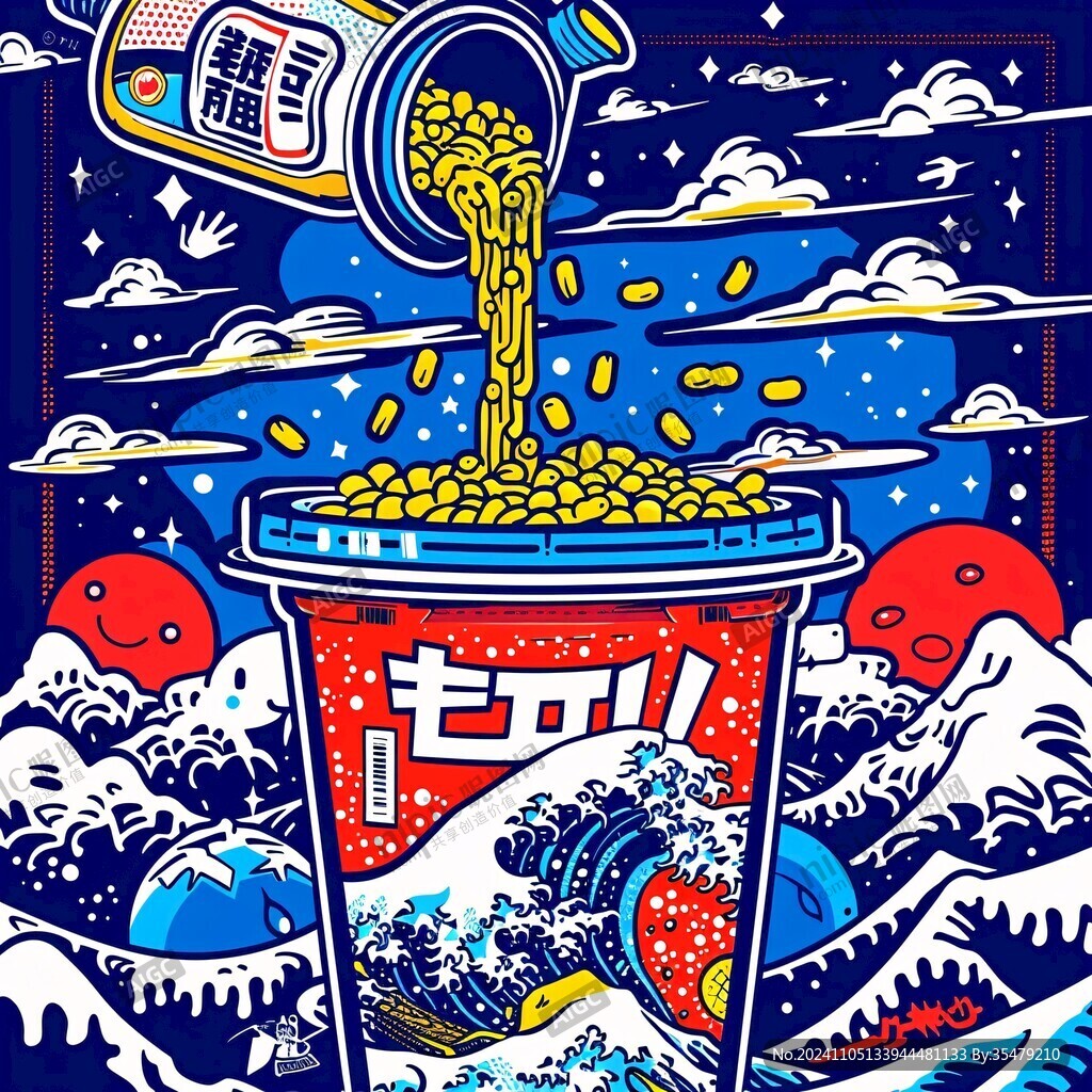 汽水包装插画