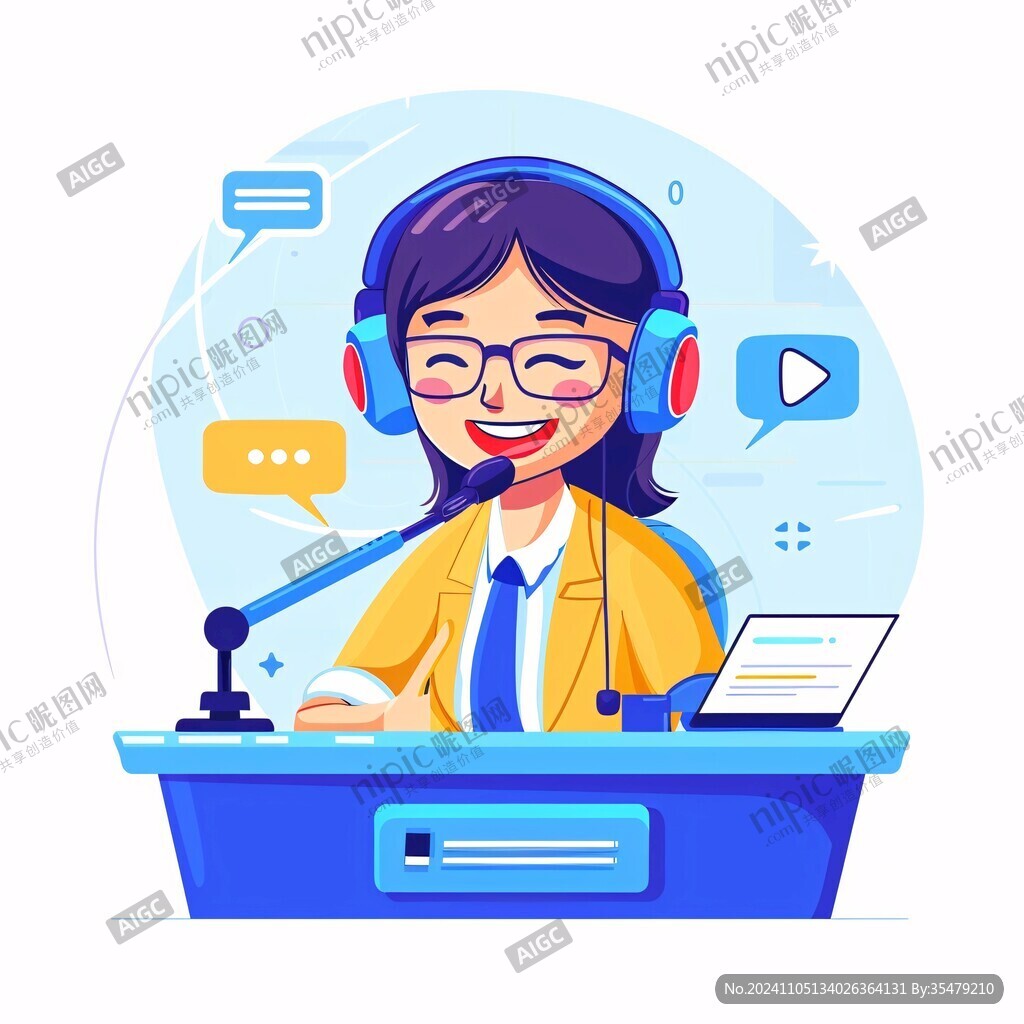 广播主持卡通形象