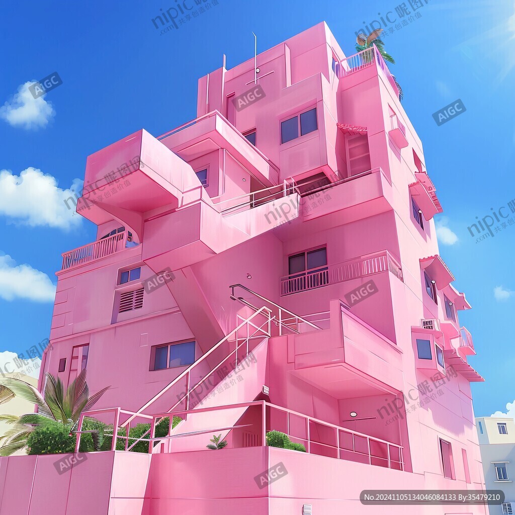 奇幻粉色建筑物