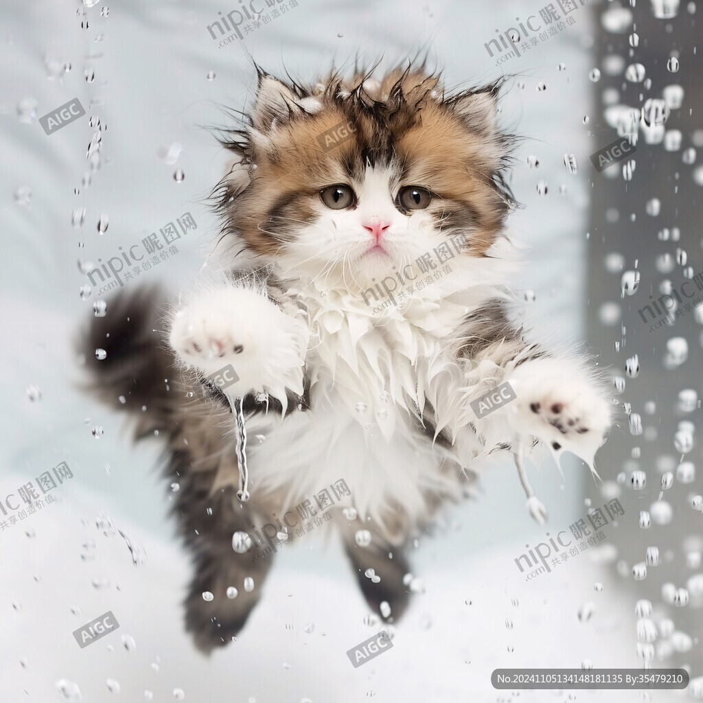 呆萌长毛发猫咪