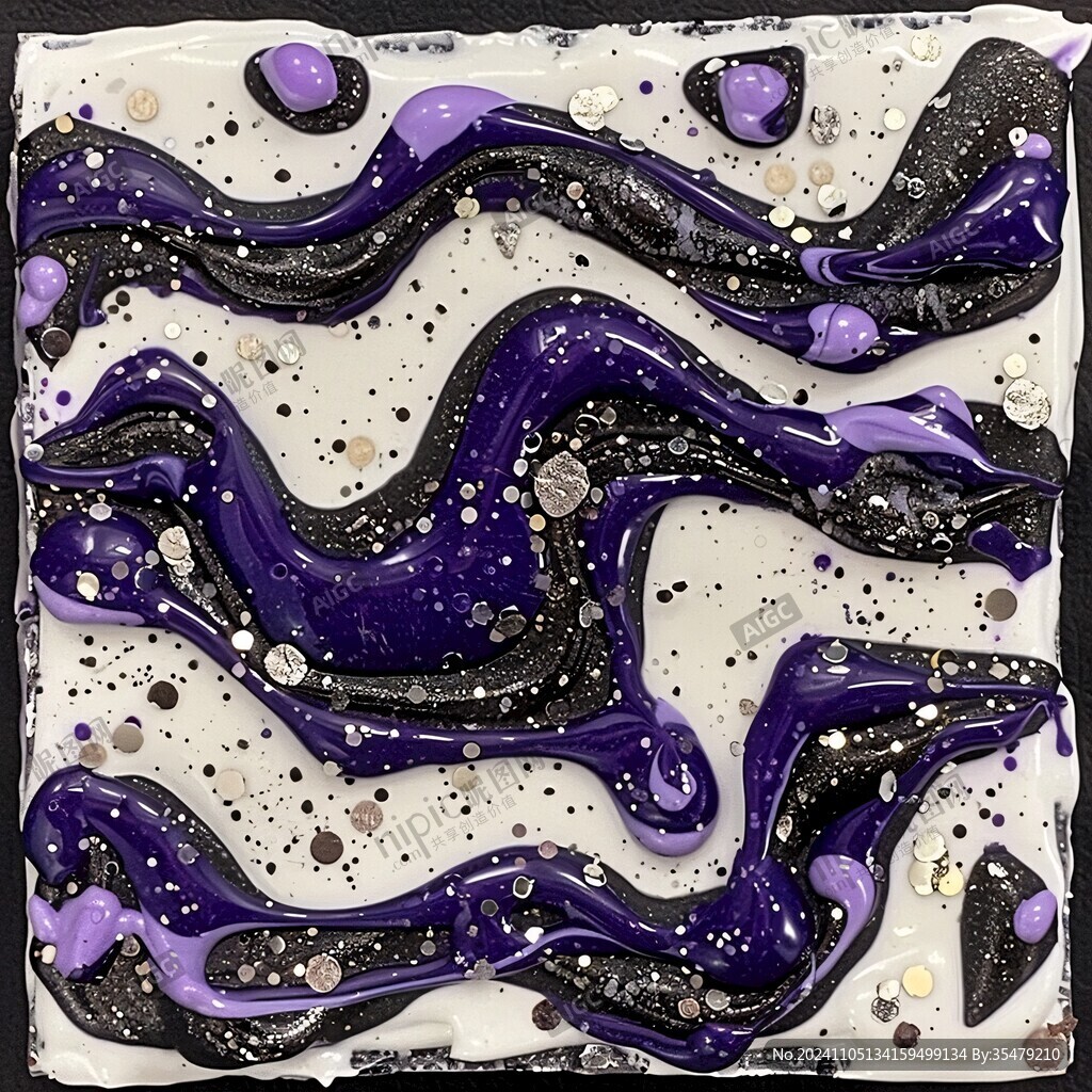 紫色梦幻细胞流体画