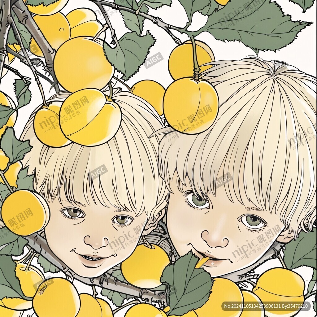 小白杏插画