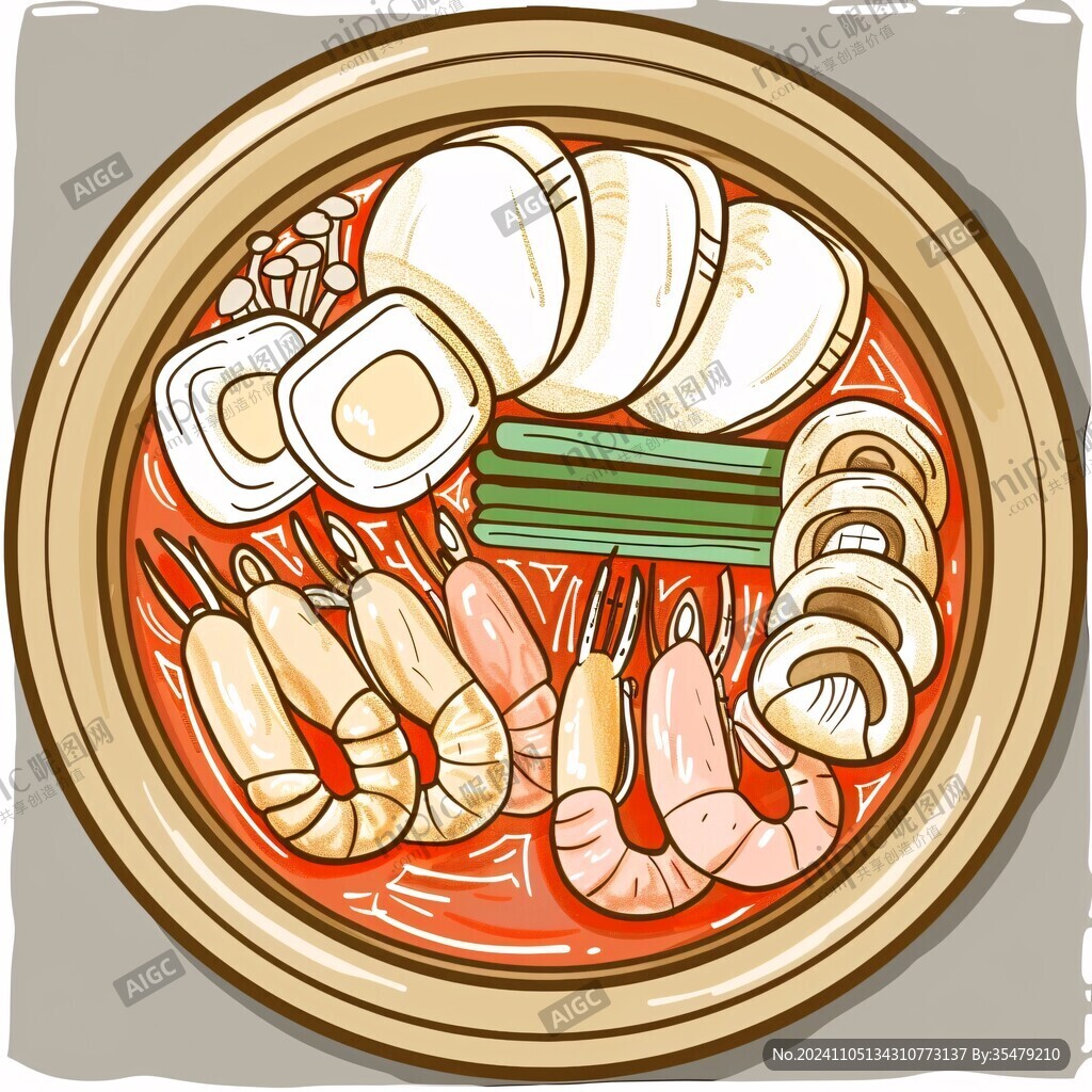 花甲米线插画