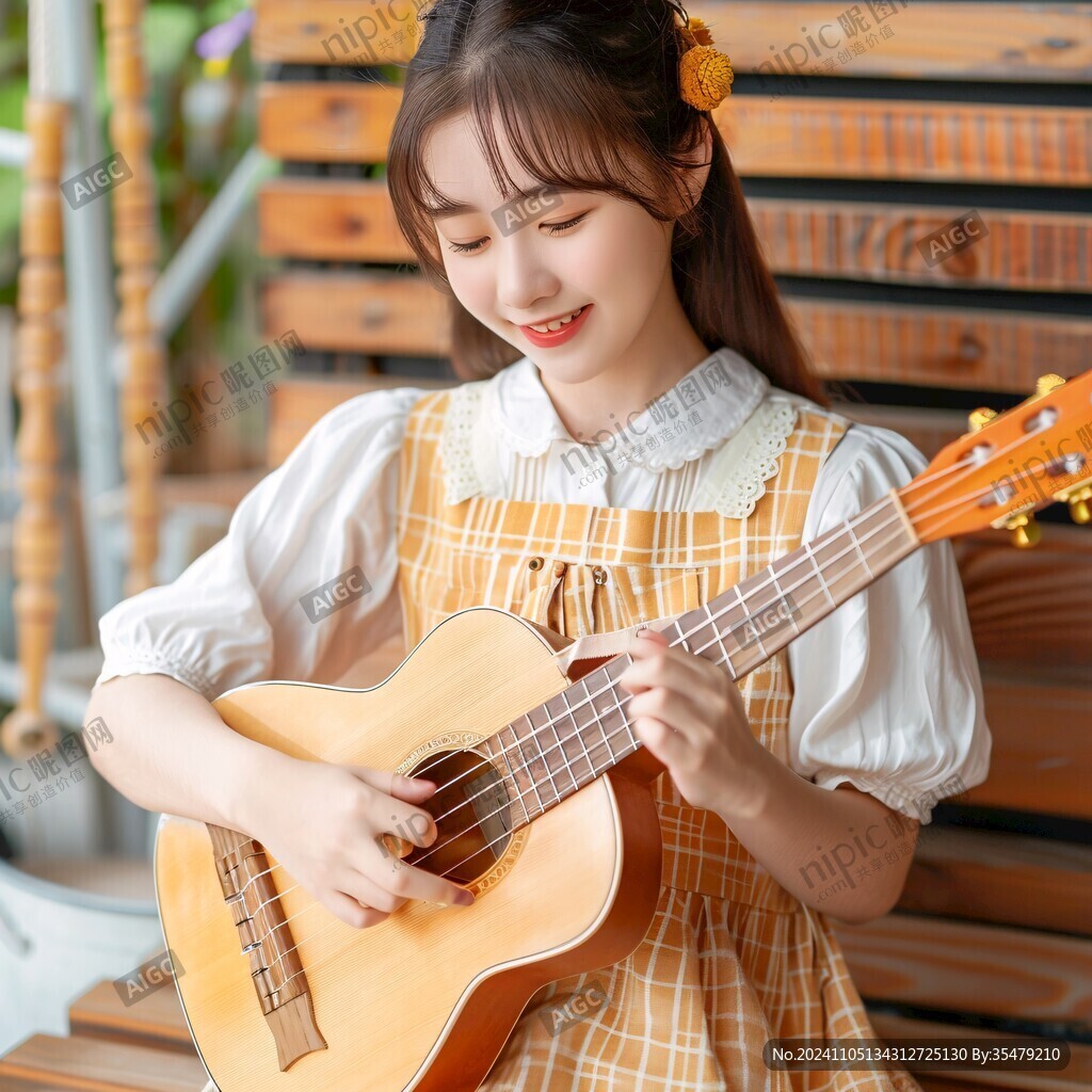 弹吉他的少女