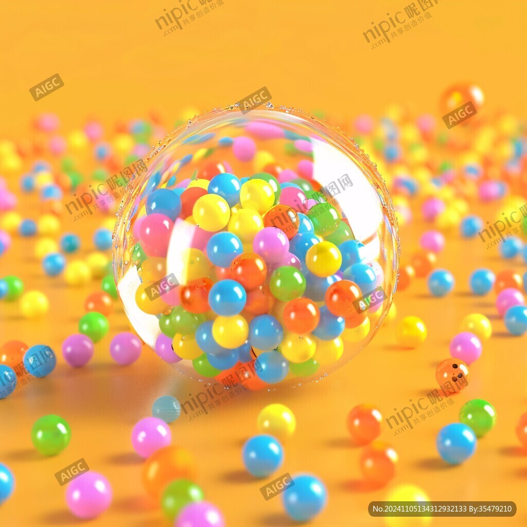 3d质感彩色球