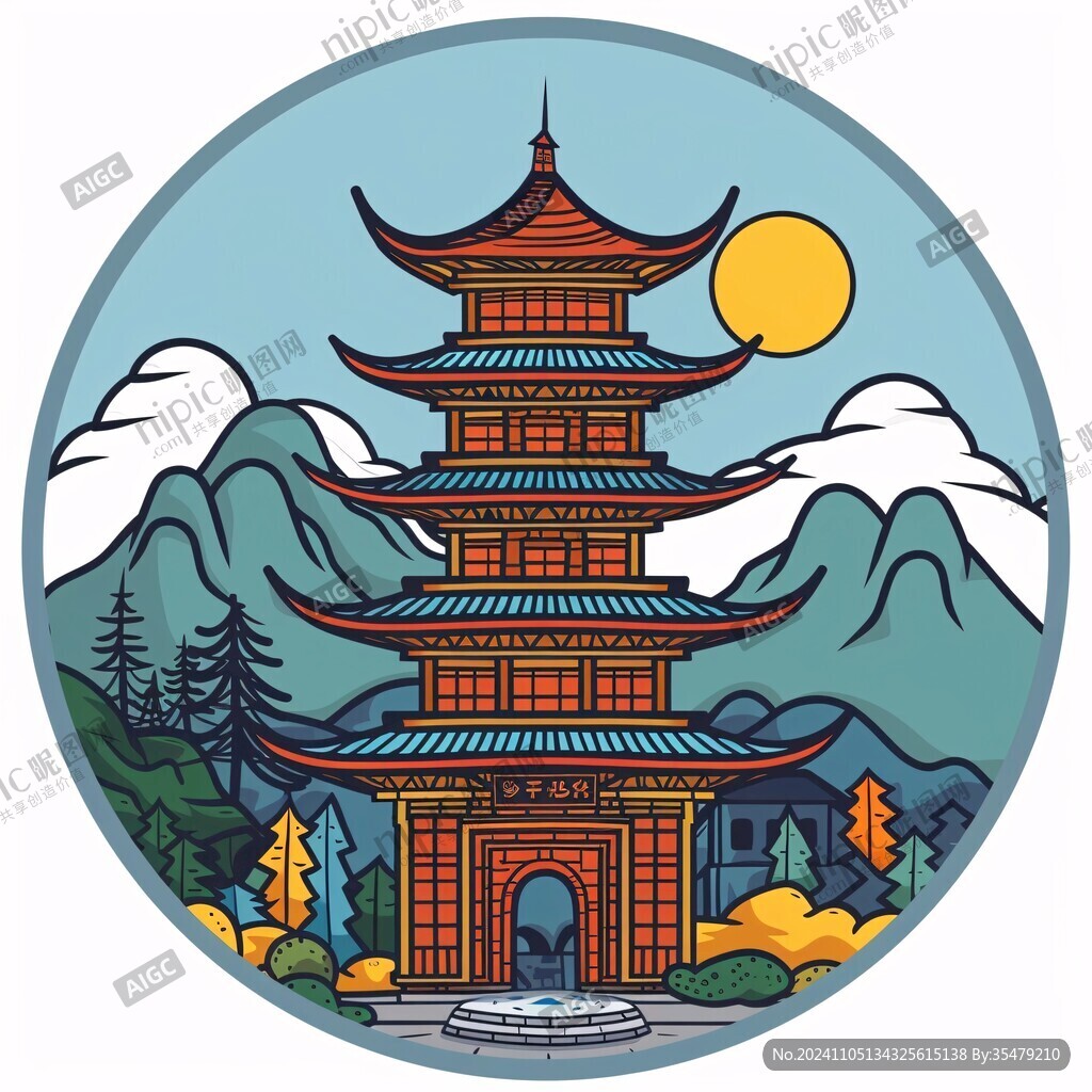 黄鹤楼插画