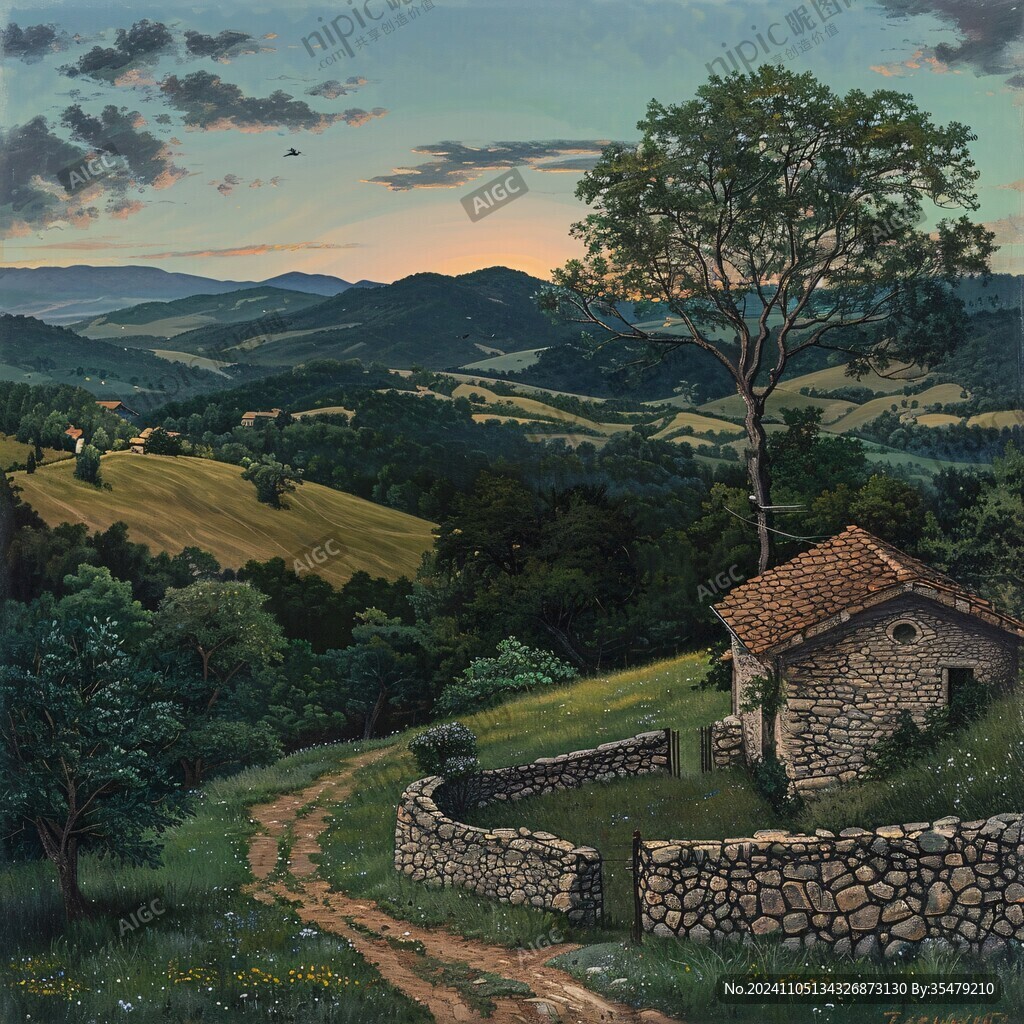 乡村风景油画