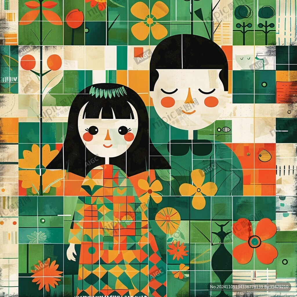 马赛克插画