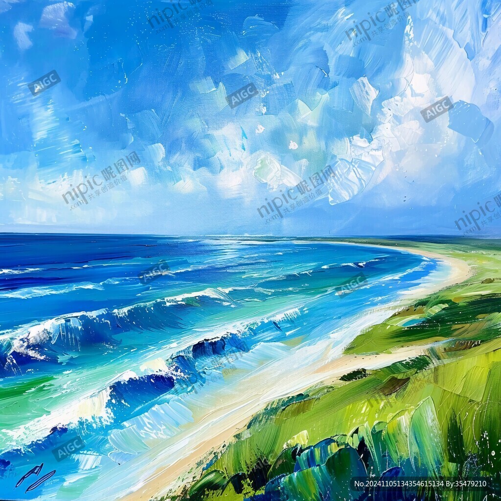 海滩风景画