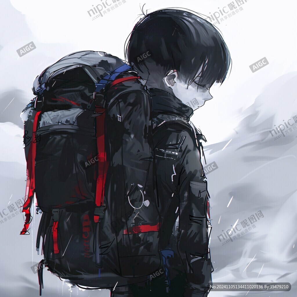 唯美男生插画